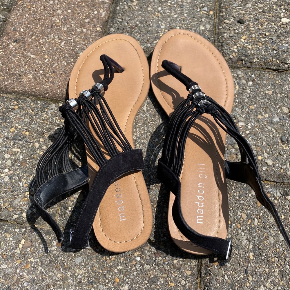 Madden Girl Elastic Strap Rhinestone Sandals - Picture 2 of 4